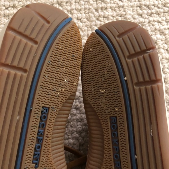 Rockport Men’s 8 WIDE tan lace up casual shoes leather comfort - Picture 10 of 12